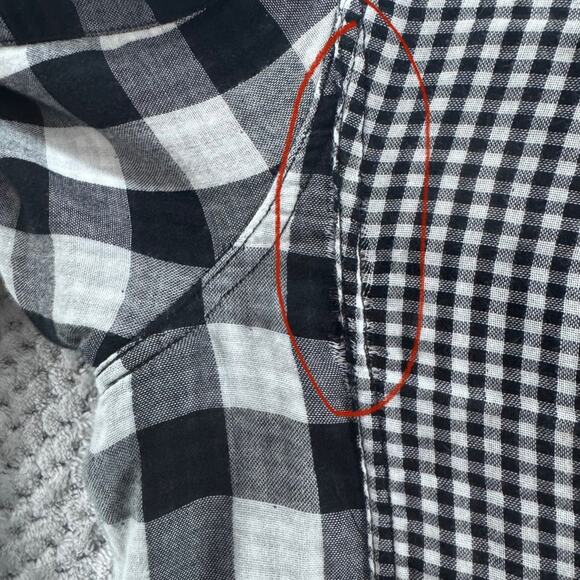 Rag & Bone Shirt Mens M Black White Cotton Checked Gingham Button Front LS - Picture 10 of 16